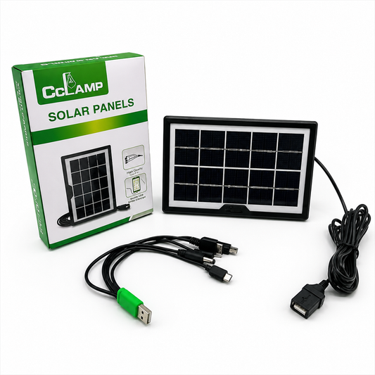 CARGADOR PANEL SOLAR 8W MULTIFUNCIONAL 6V
