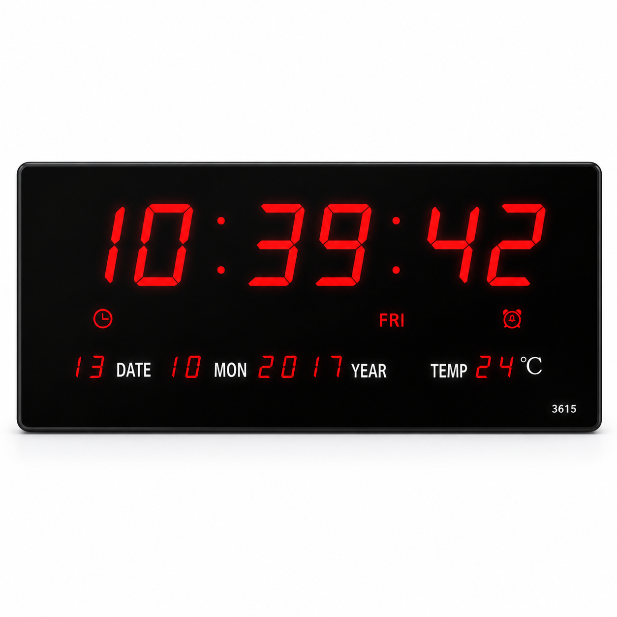 Reloj Digital De Pared Pantalla Led Estructura Negro Usb
