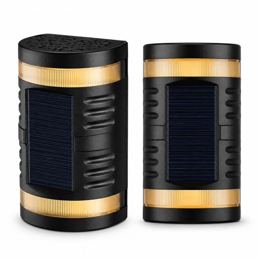 Pack X 2 Lampara Solar Led Exterior Aplique Figura Vintage