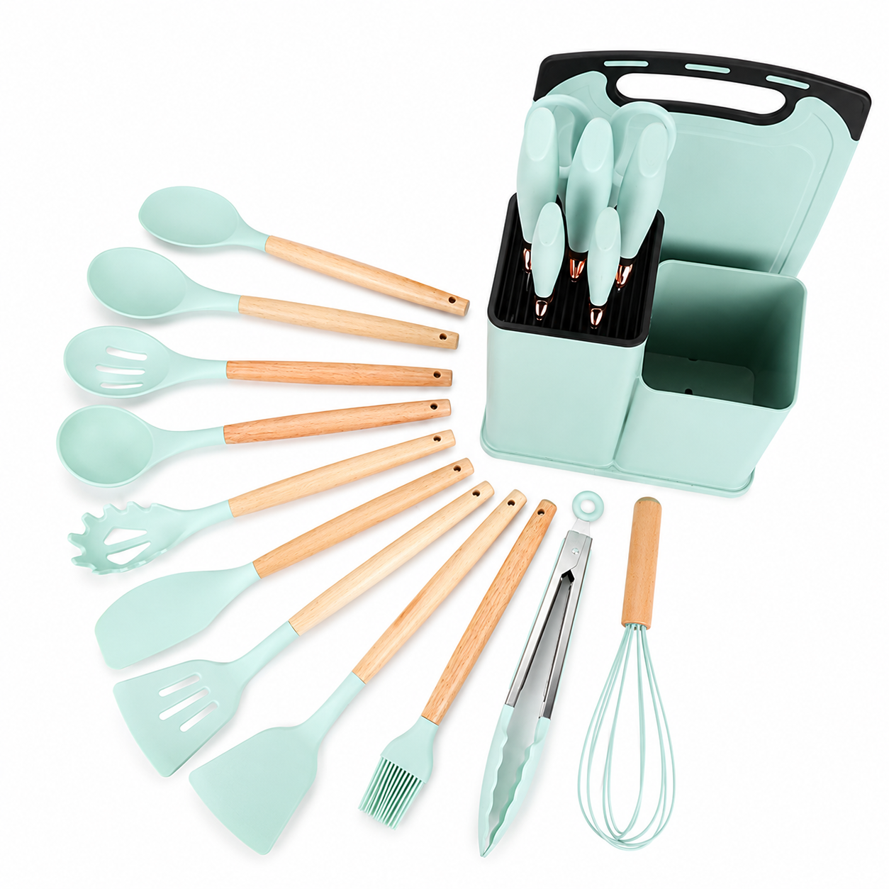 Set 19pcs Utensilios De Cocina De Silicona Antiadherentes