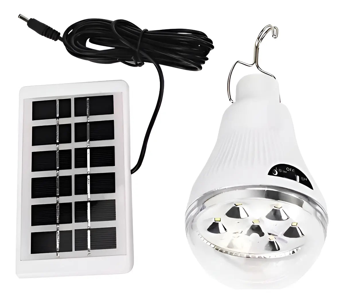 Ampolleta Led Con Panel Solar 7 Horas De Luz Usb Recargable