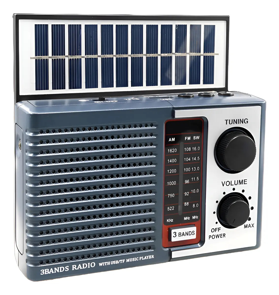 Radio Fm-am Linterna Bluetooth Portátil Carga Solar-usb