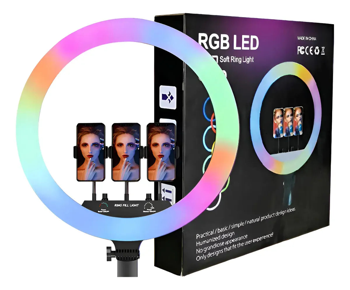 Aro De Luz Led Rgb Multicolor 45cm Control Remoto