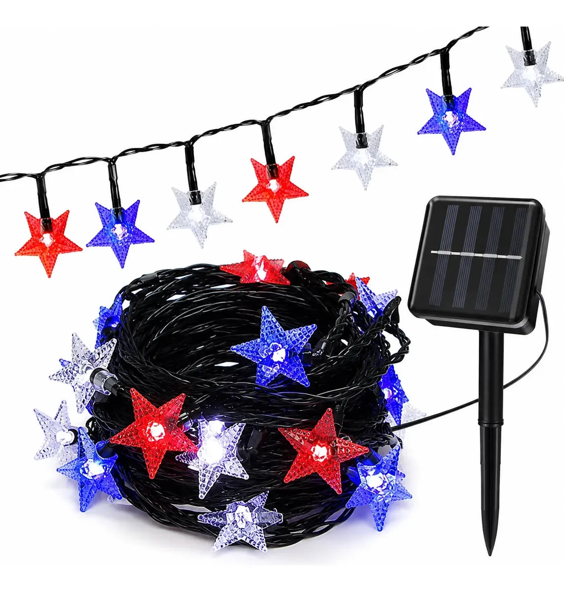 Guirnalda Luces Led Estrellas 20mtr Tricolor Fiestas Patrias