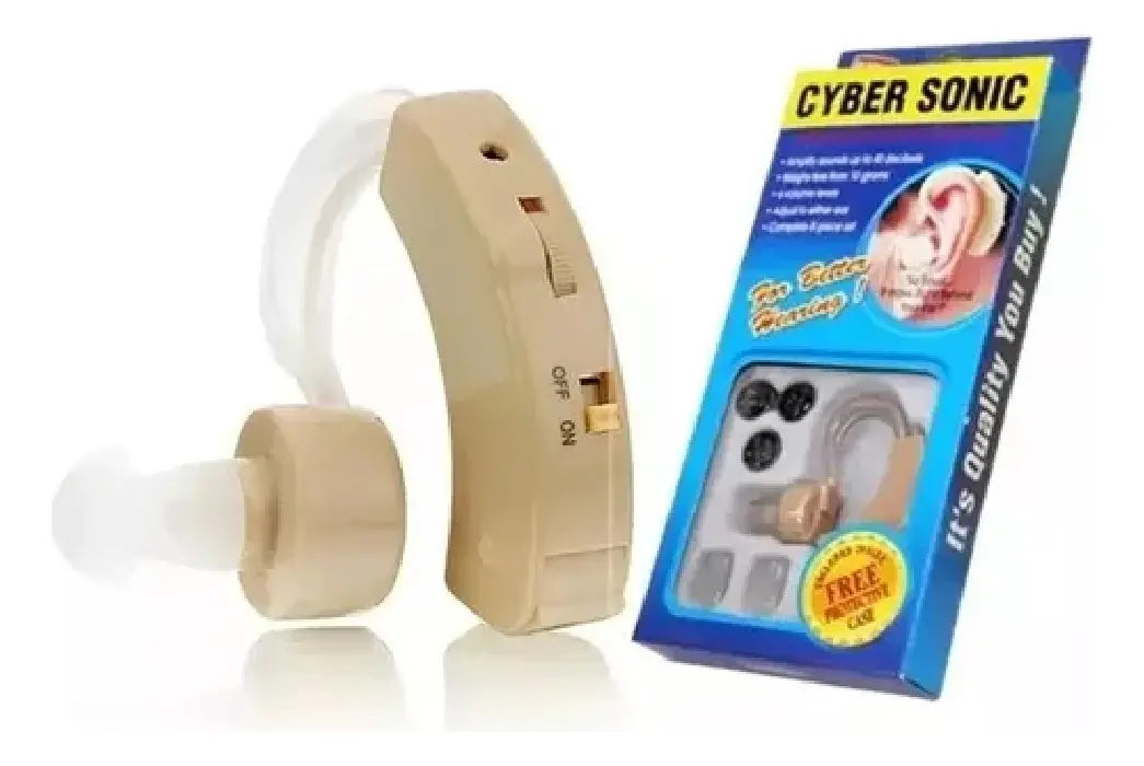 Audífono Ortopédico Cyber Sonic Amplificador Sonido 40db Color Crema