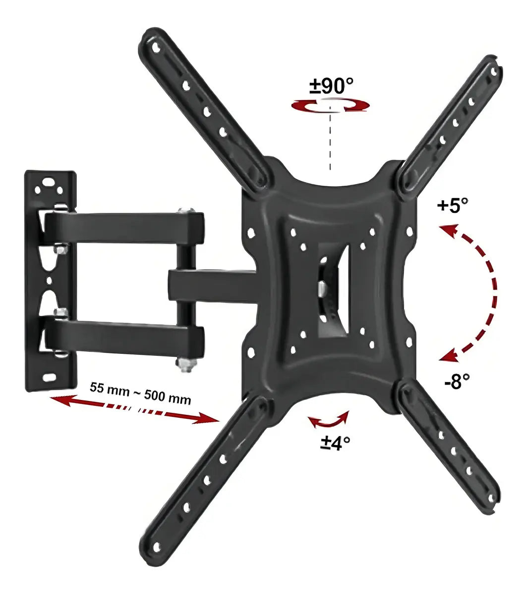 Soporte Para Tv Brazo 14 A 55 Pulgadas Pared Con Tornillos D Color Negro F-3 P-1