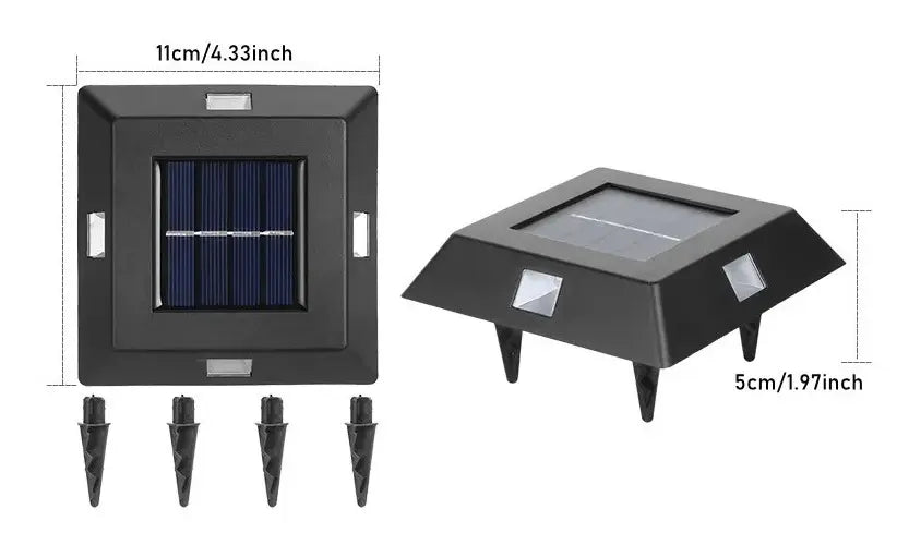 Lampara Solar Led Pared / Piso Impermeable Ip65 Exterior 4 unidades