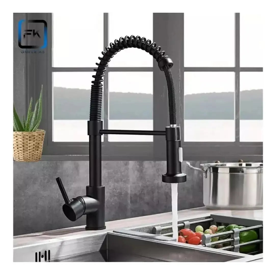Grifo Llave Monomando Lavaplatos Flexible Color Negro Mate