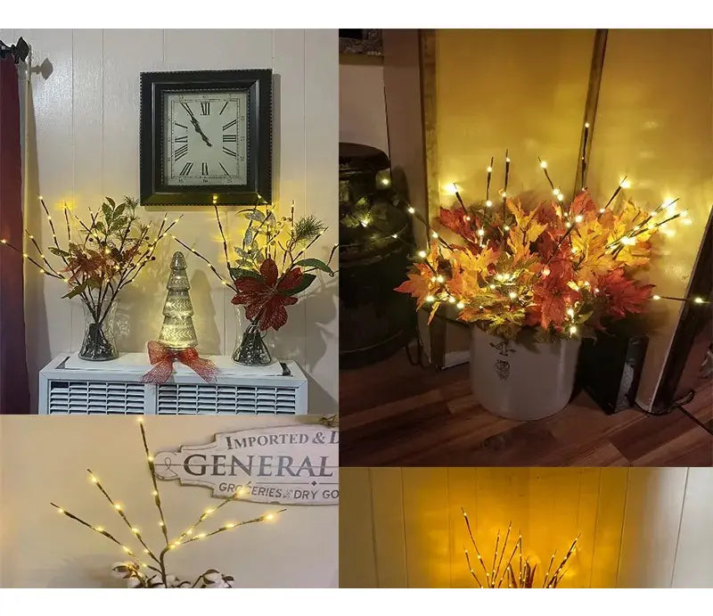 Rama Artificial 20 Led Luz Cálida