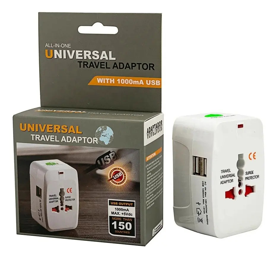 Adaptador Enchufe Universal Para Viajes Internacionales Usb