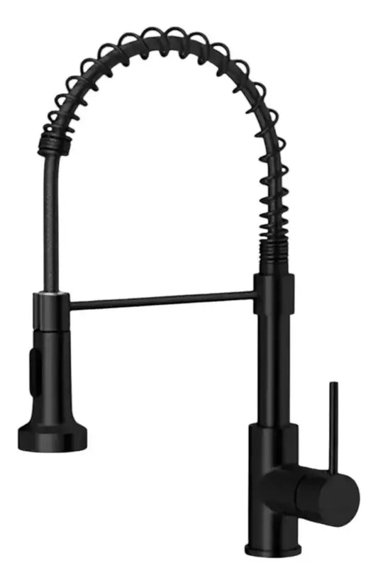 Grifo Llave Monomando Lavaplatos Flexible Color Negro Mate
