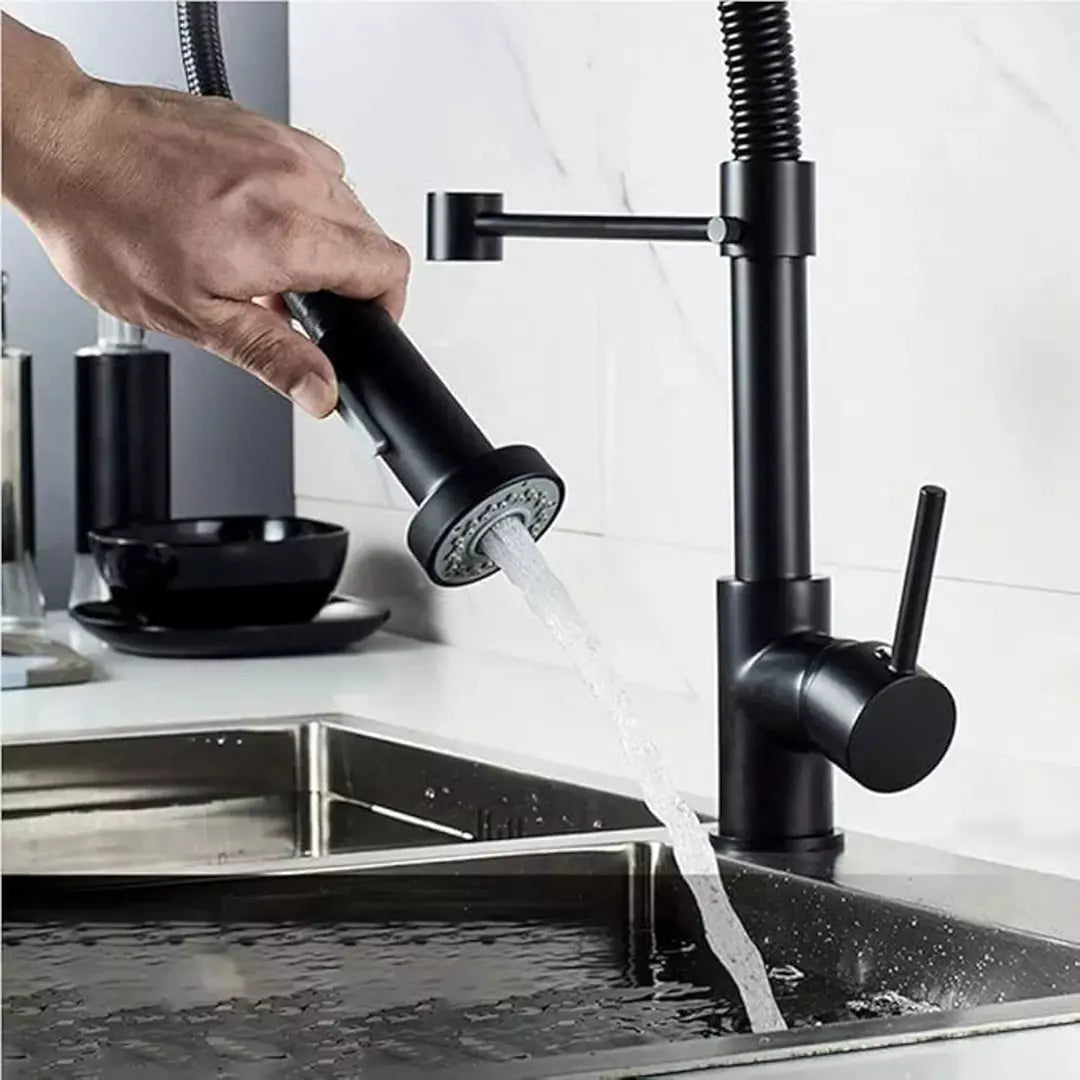 Grifo Llave Monomando Lavaplatos Flexible Color Negro Mate