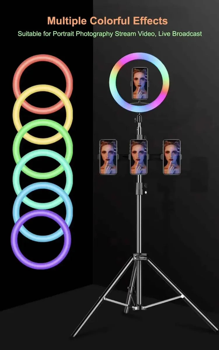 Aro De Luz Led Rgb Multicolor 45cm Control Remoto