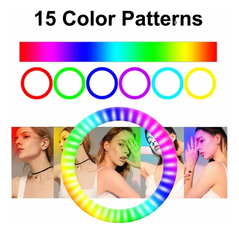 Aro De Luz Led Rgb Multicolor 45cm Control Remoto