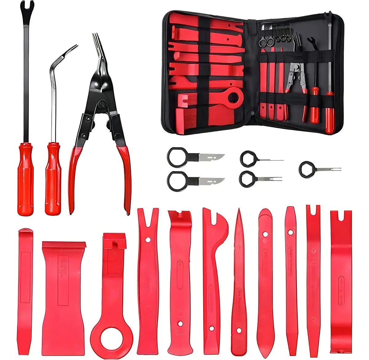 Kit Herramientas Desmontaje Molduras Coche 19 Piezas Plástico Nylon