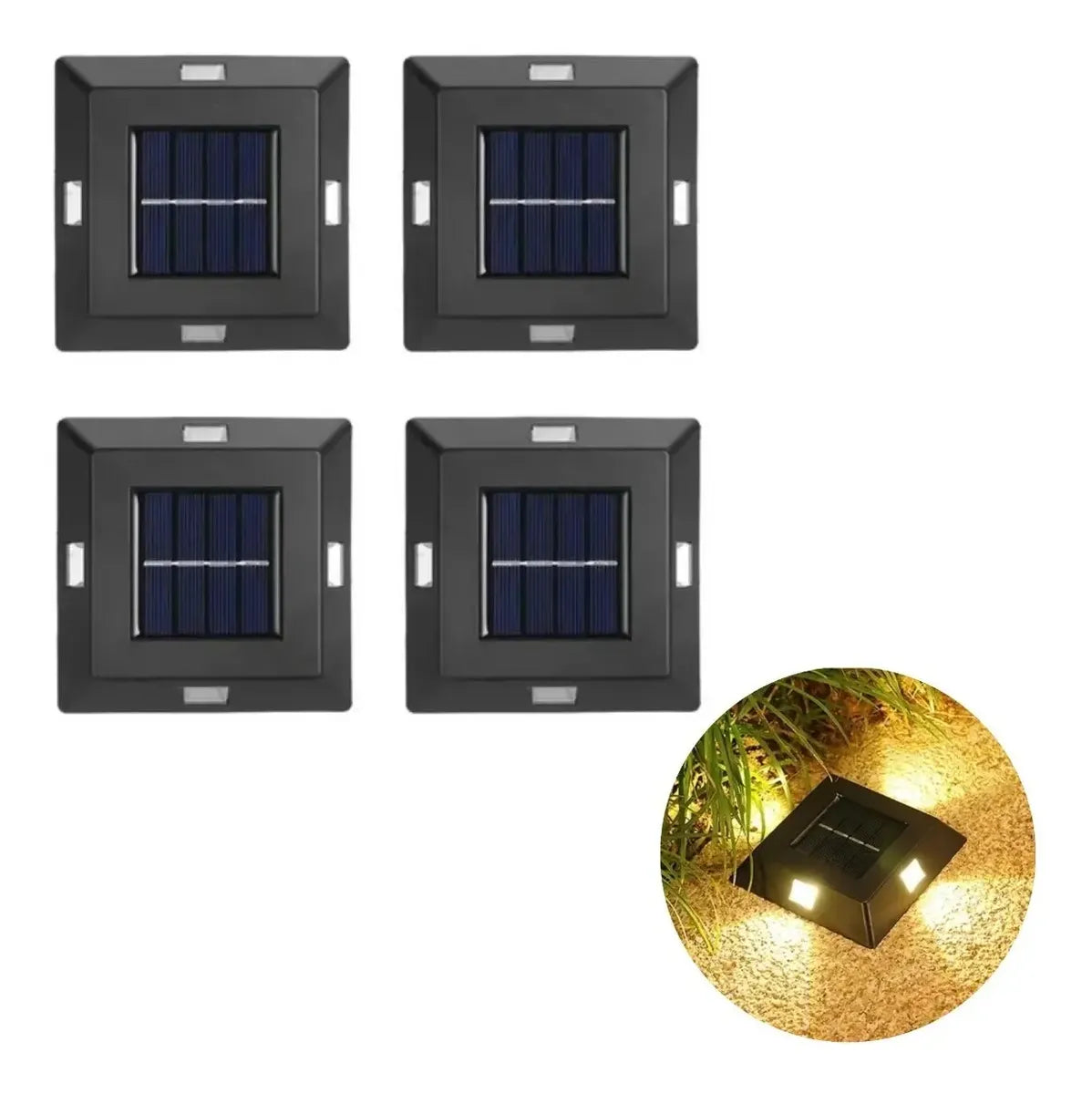 Lampara Solar Led Pared / Piso Impermeable Ip65 Exterior 4 unidades
