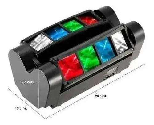 Cabeza Movil Led Spider Beam Luz Discoteca Rgbw Dmx 8x3w
