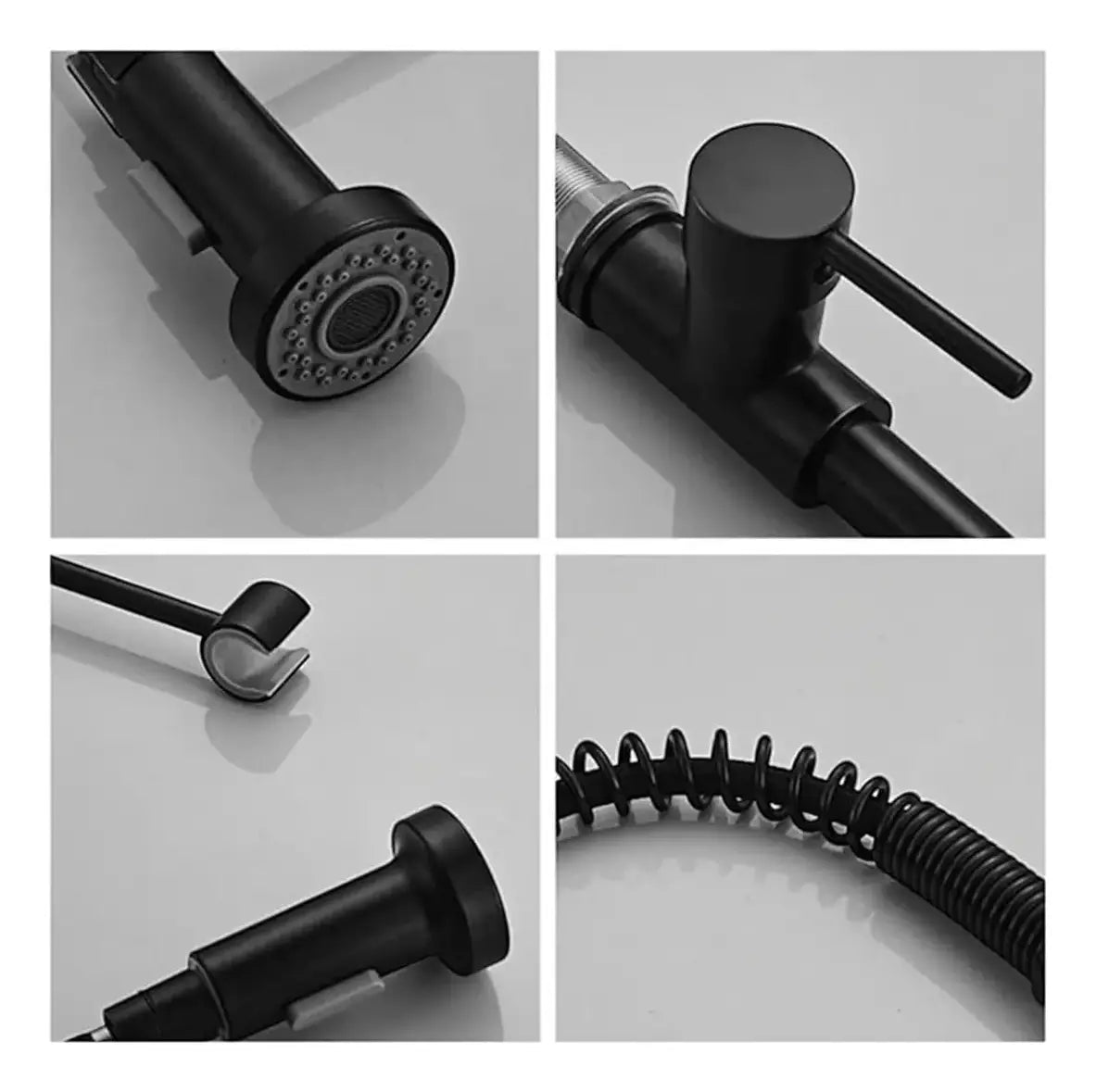 Grifo Llave Monomando Lavaplatos Flexible Color Negro Mate