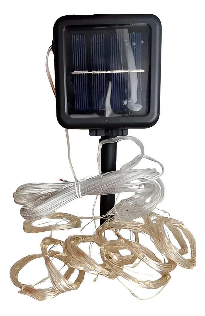 Cortina LED Solar 3x3 Luces Blanco Cálido 9 Modos IP65