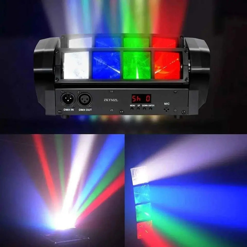 Cabeza Movil Led Spider Beam Luz Discoteca Rgbw Dmx 8x3w