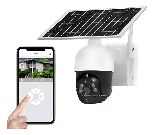 Cámara Solar IP  Domo 360° Wi-Fi Exterior 1080p Visión Nocturna