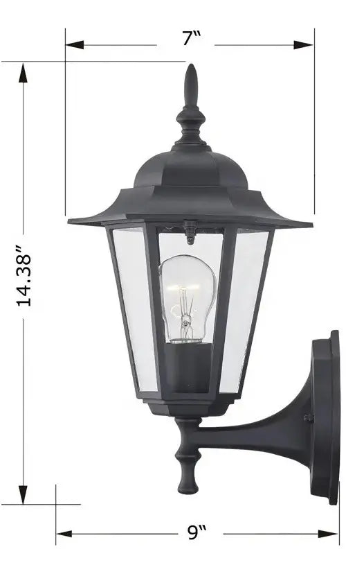 Pack X 2 Farol Aplique De Pared Estilo Exterior Negro/cobre