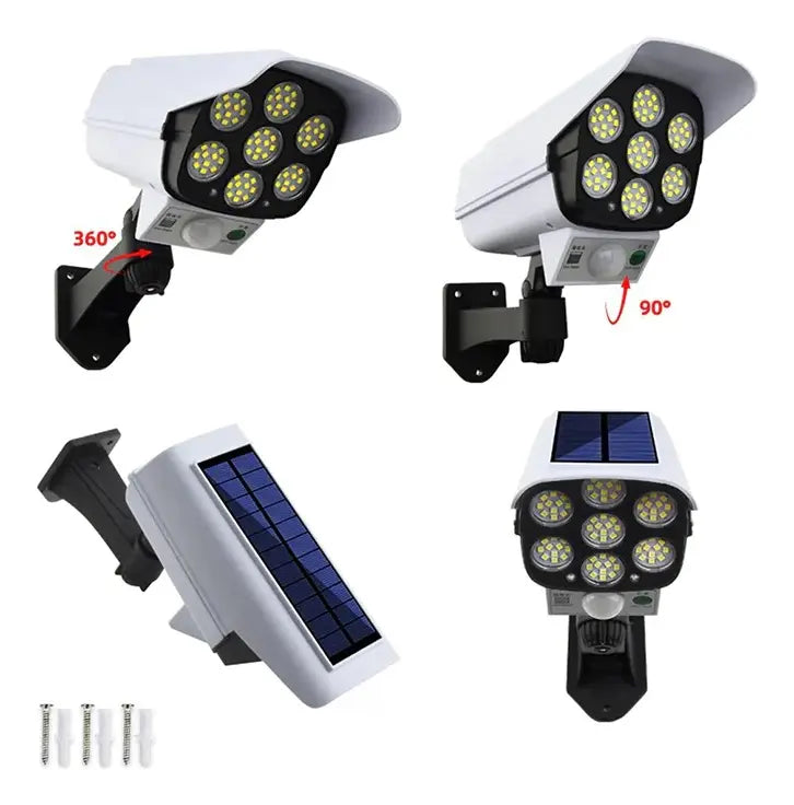 Foco Solar Simulador Cámara Seguridad / Sensor Movimiento