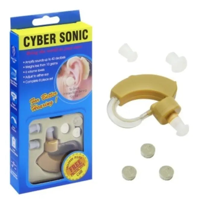 Audífono Ortopédico Cyber Sonic Amplificador Sonido 40db Color Crema