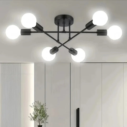 Lámpara de Techo Moderna 6 Luces E27 Brazos Giratorios