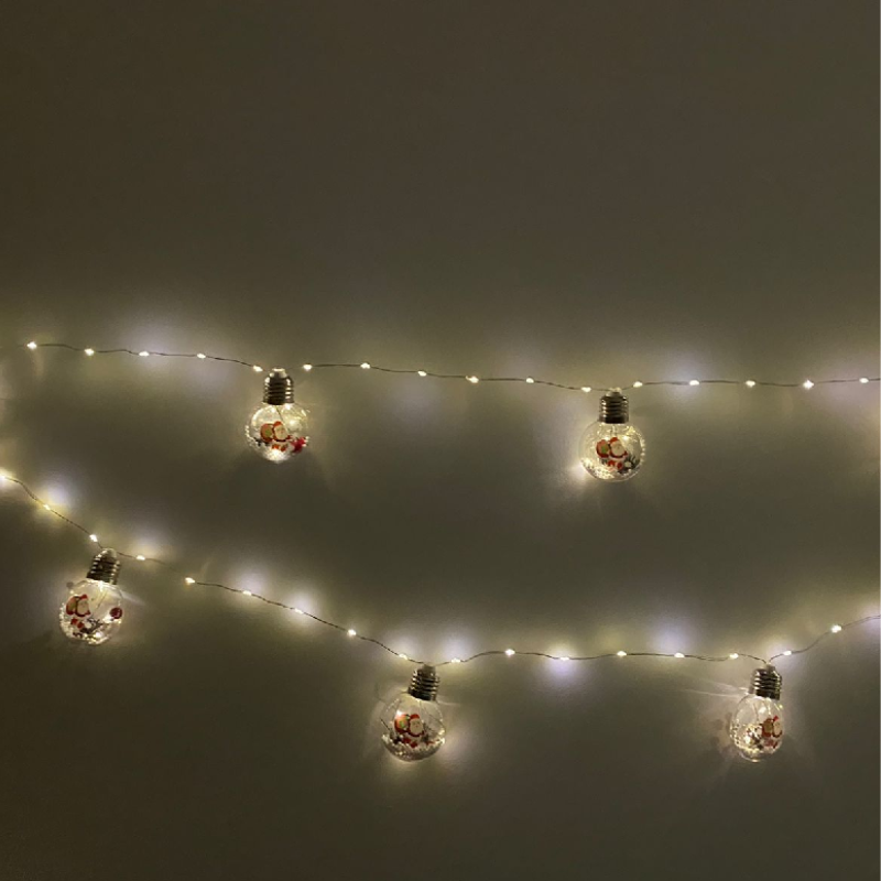Guirnalda Solar Led 16 Ampolletas Viejo Pascuero 5mt Navidad