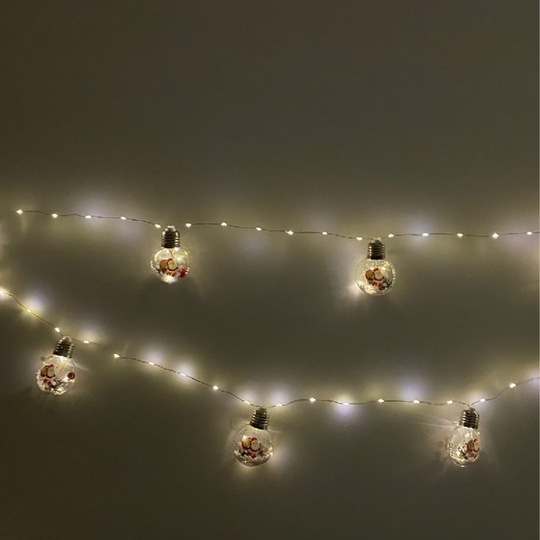 Guirnalda Solar Led 16 Ampolletas Viejo Pascuero 5mt Navidad