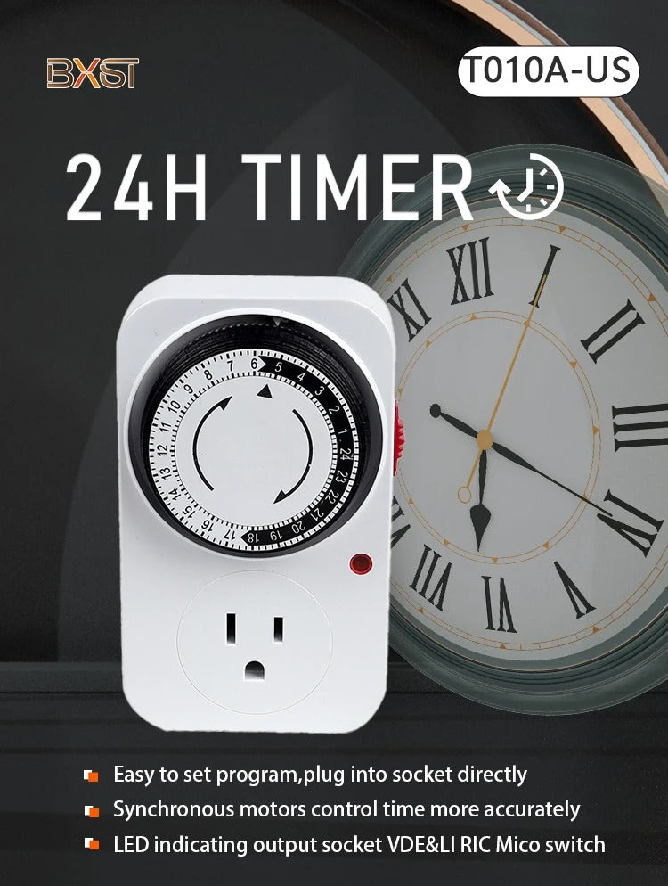 Temporizador Timer Analógico 24 Horas Adaptador