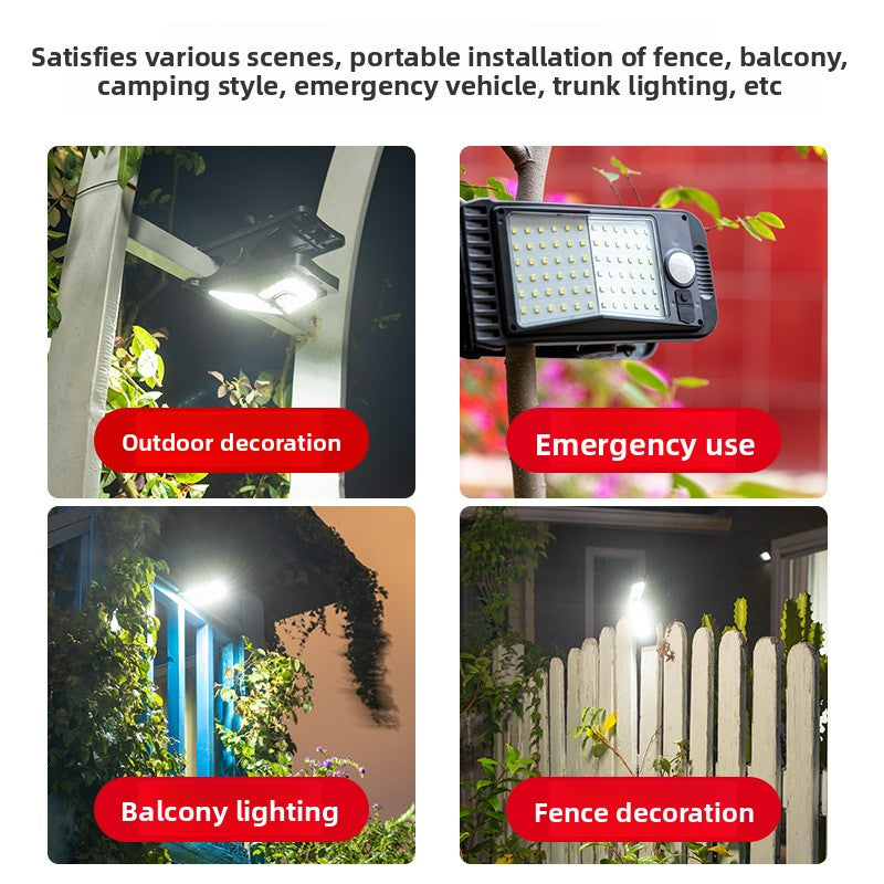 Foco Solar Led Tipo Pinzas Exterior Portátil Recargable