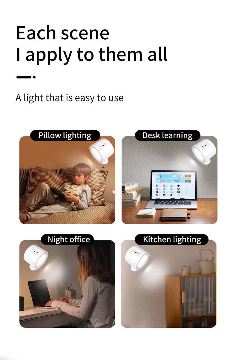 Lampara De Pared Recargable Con Doble Foco Y Control
