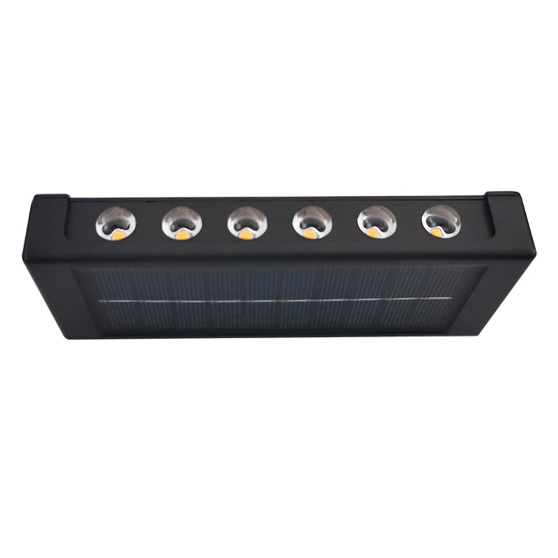 Pack De 2 Foco Aplique De Muro Solar 12 Led Cálida Estructura Negro