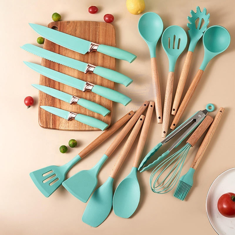 Set 19pcs Utensilios De Cocina De Silicona Antiadherentes