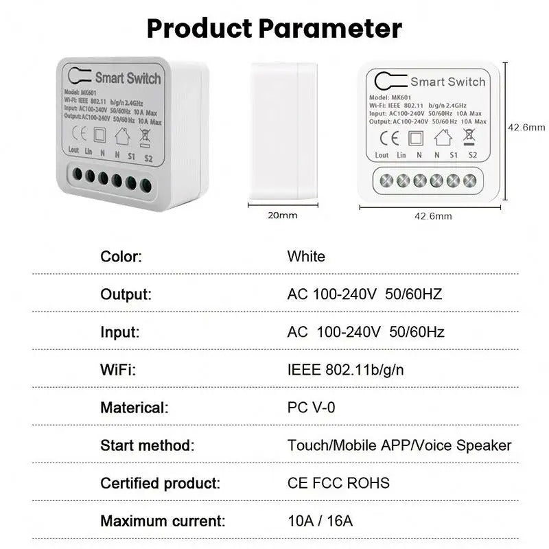 Interruptor Relé Inteligente Switch Wifi Smart Domotica 16a