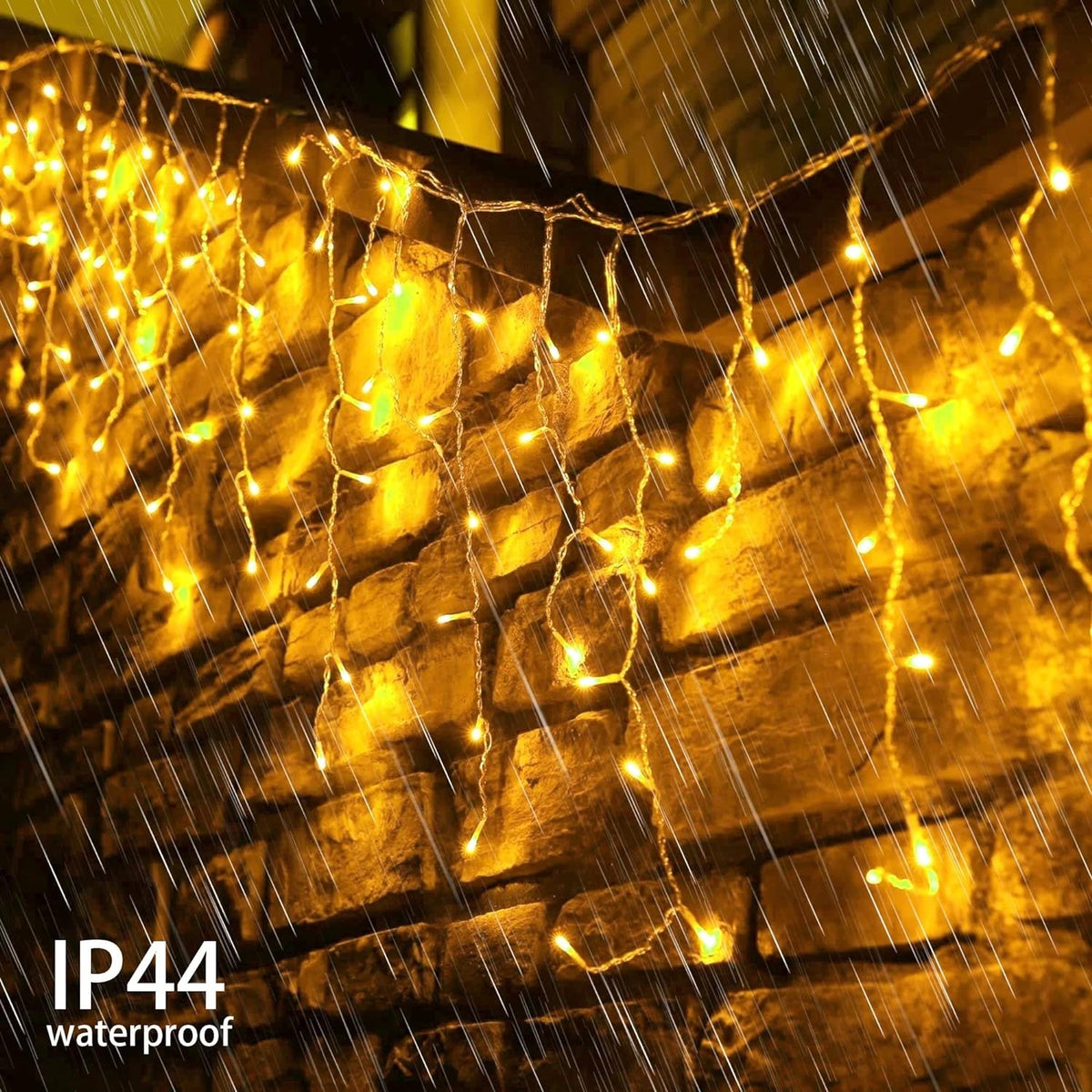 Pack 4 Cortinas LED Cascada 3 m para Navidad, Ventanas y Terraza