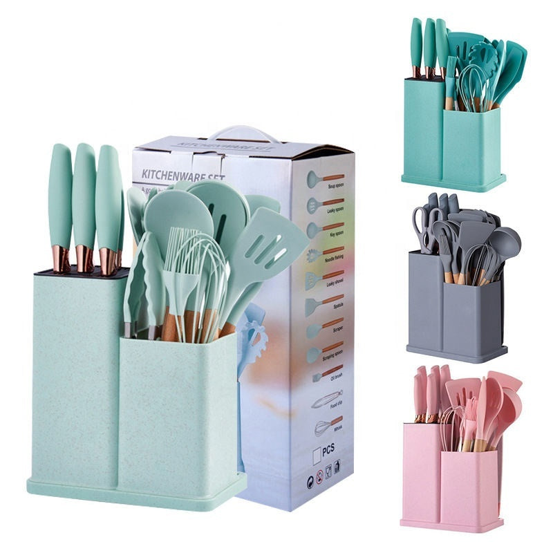 Set 19pcs Utensilios De Cocina De Silicona Antiadherentes