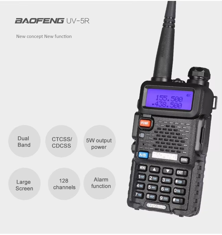 Radio Transmisor Walkie Talkie Dual Band Uv-5r Vhf Uhf Fm