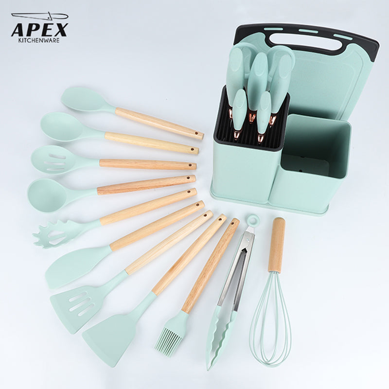 Set 19pcs Utensilios De Cocina De Silicona Antiadherentes