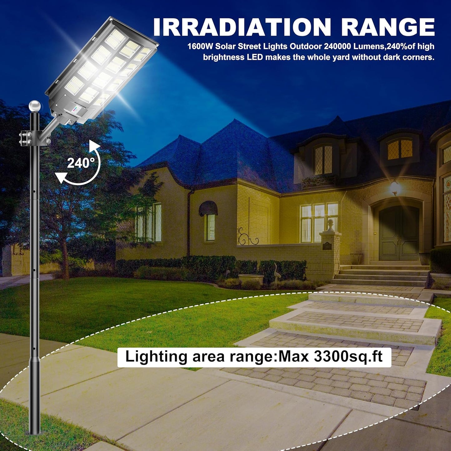 Foco Solar Led 1000W Con Sensor De Movimiento Mas Control