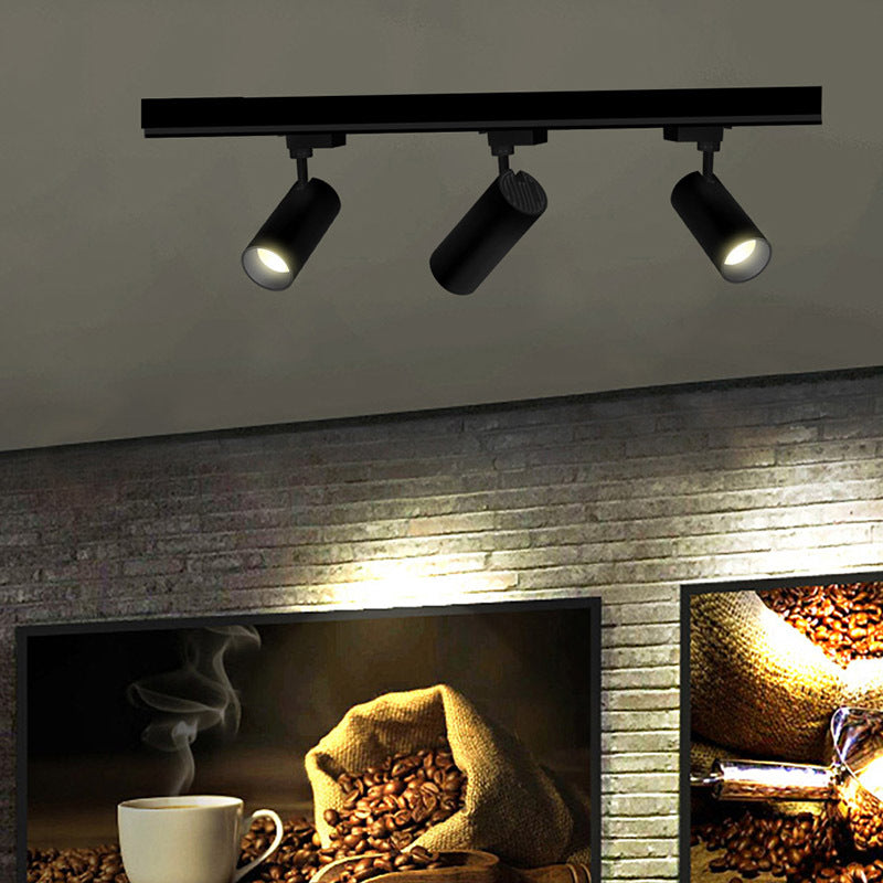 Riel LED de 1 m con 3 Focos Cilíndricos 40W para Iluminación Interior