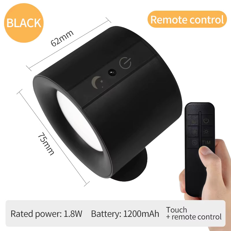 Lampara De Pared Recargable Con Doble Foco Y Control