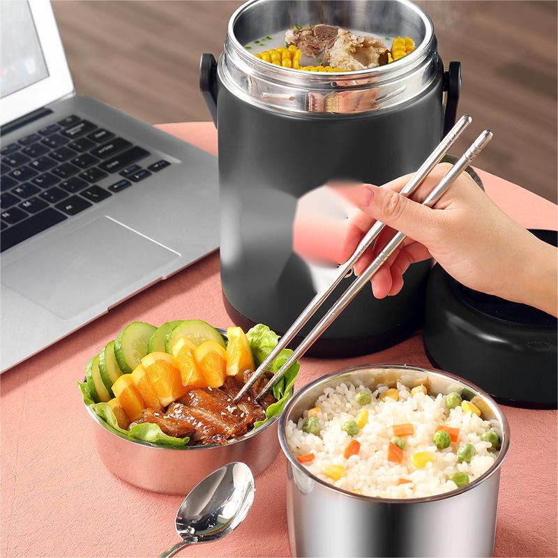 Lonchera Térmica de Acero Inoxidable a Prueba de Fugas, Recipiente para Sopa, Almuerzos de Oficina, Comida Caliente, Comedor al Aire Libre