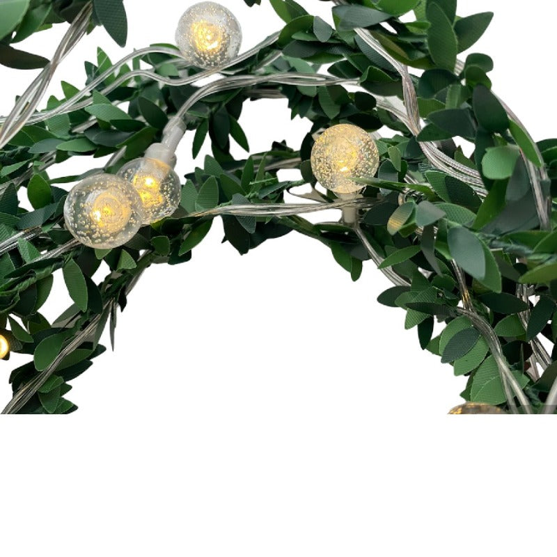 Luces Solares 20 Led Hojas Y Bolas 6mts Ip65 Navidad
