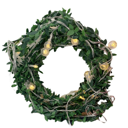 Luces Solares 20 Led Hojas Y Bolas 6mts Ip65 Navidad