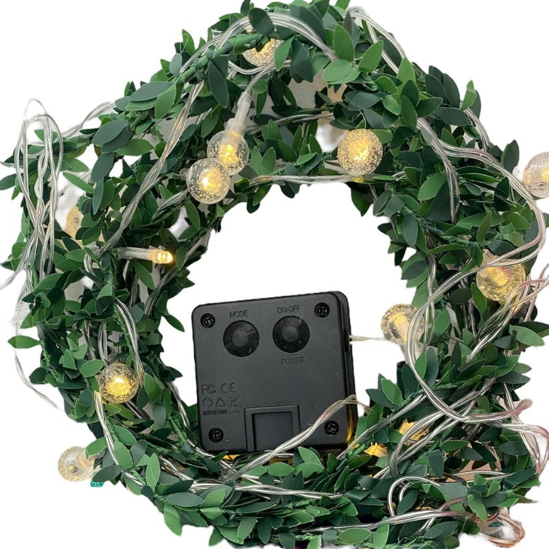 Luces Solares 20 Led Hojas Y Bolas 6mts Ip65 Navidad