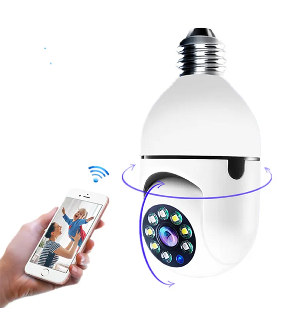 Cámara De Seguridad IP Tipo Ampolleta 360°
