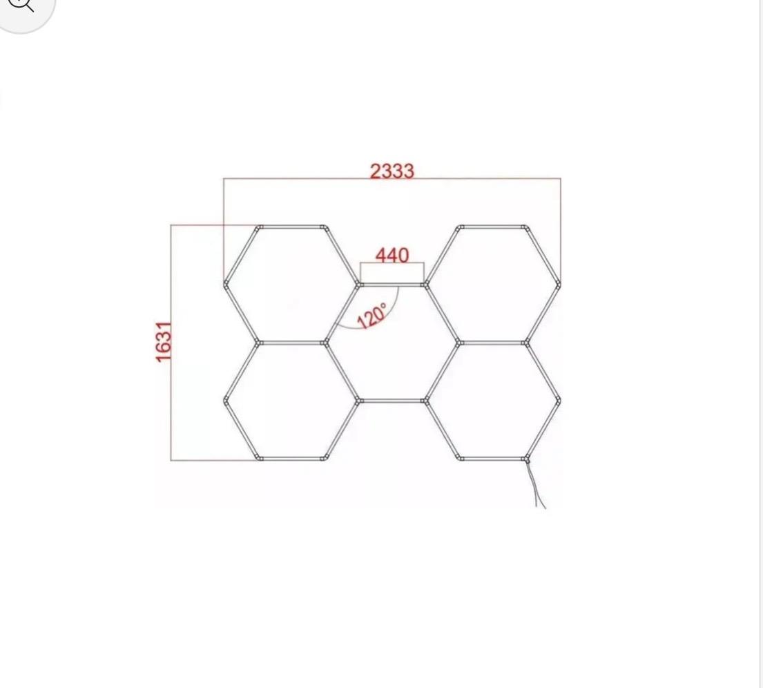 Lampara LED hexagonal de techo para talleres, gimnasios y barberias  192W 6500K